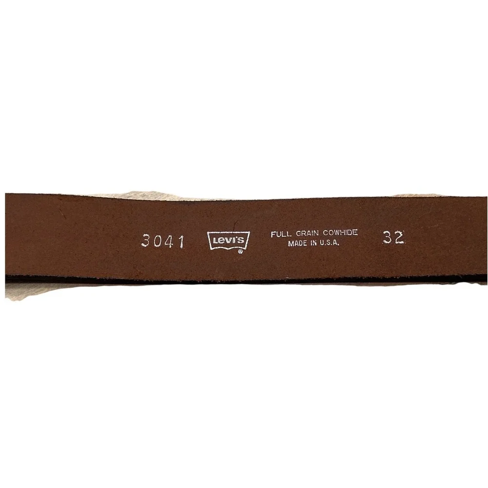 Levi's‎ Mens Brown Full Grain Cowhide Leather Tooled Western Belt USA Made 32